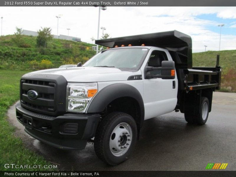 Front 3/4 View of 2012 F550 Super Duty XL Regular Cab 4x4 Dump Truck