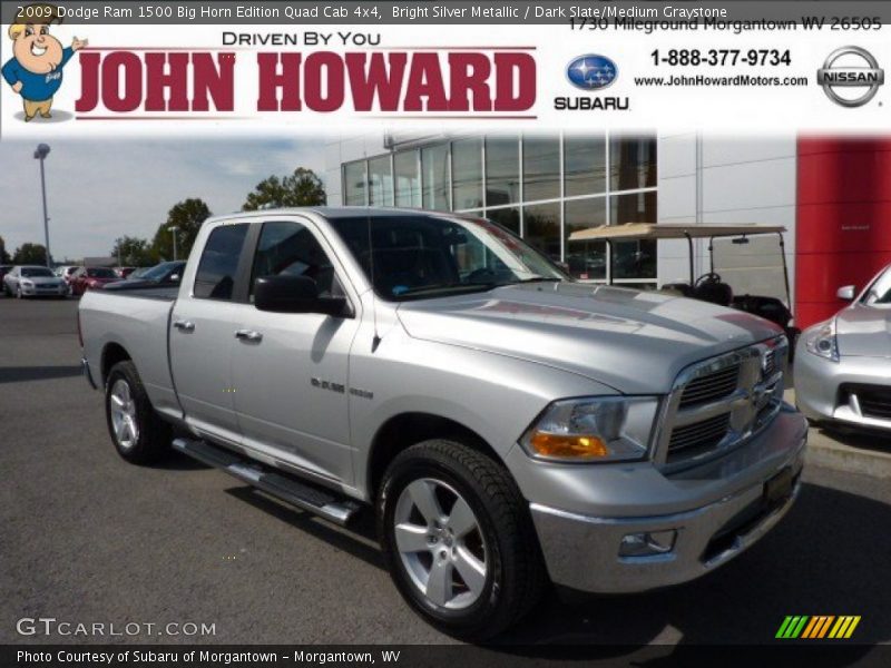 Bright Silver Metallic / Dark Slate/Medium Graystone 2009 Dodge Ram 1500 Big Horn Edition Quad Cab 4x4