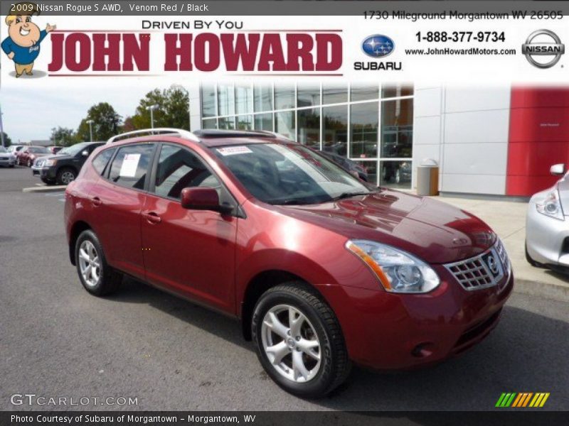 Venom Red / Black 2009 Nissan Rogue S AWD