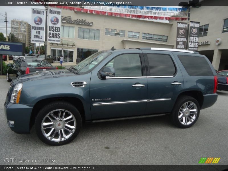 Stealth Gray / Cocoa/Very Light Linen 2008 Cadillac Escalade Platinum AWD