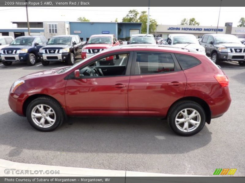 Venom Red / Black 2009 Nissan Rogue S AWD