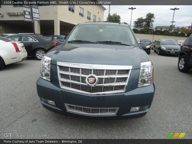 Stealth Gray / Cocoa/Very Light Linen 2008 Cadillac Escalade Platinum AWD