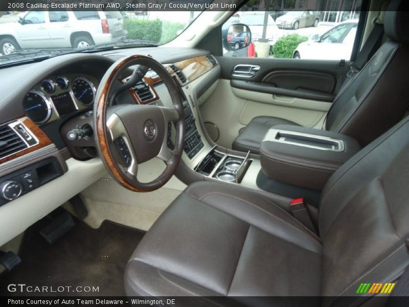 Front Seat of 2008 Escalade Platinum AWD