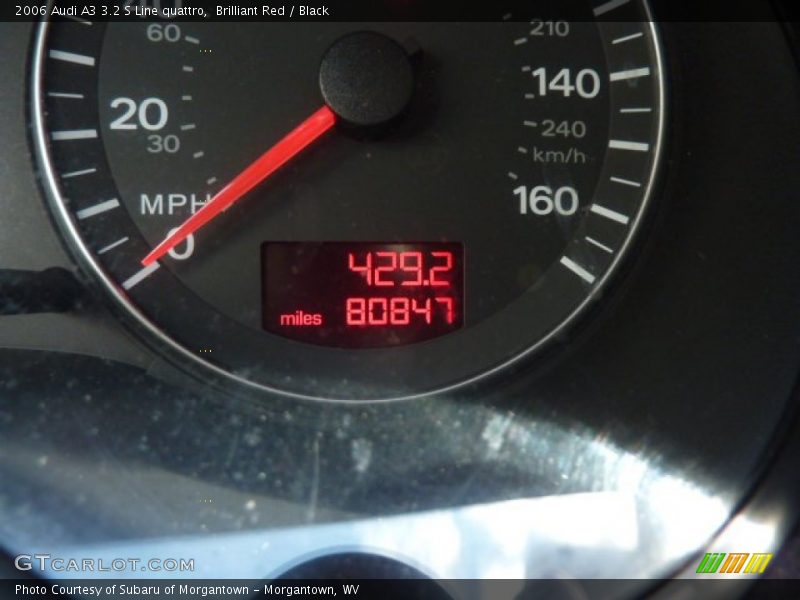 Brilliant Red / Black 2006 Audi A3 3.2 S Line quattro