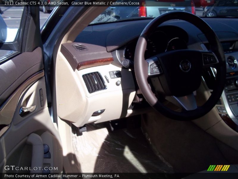 Glacier Blue Metallic / Cashmere/Cocoa 2013 Cadillac CTS 4 3.0 AWD Sedan