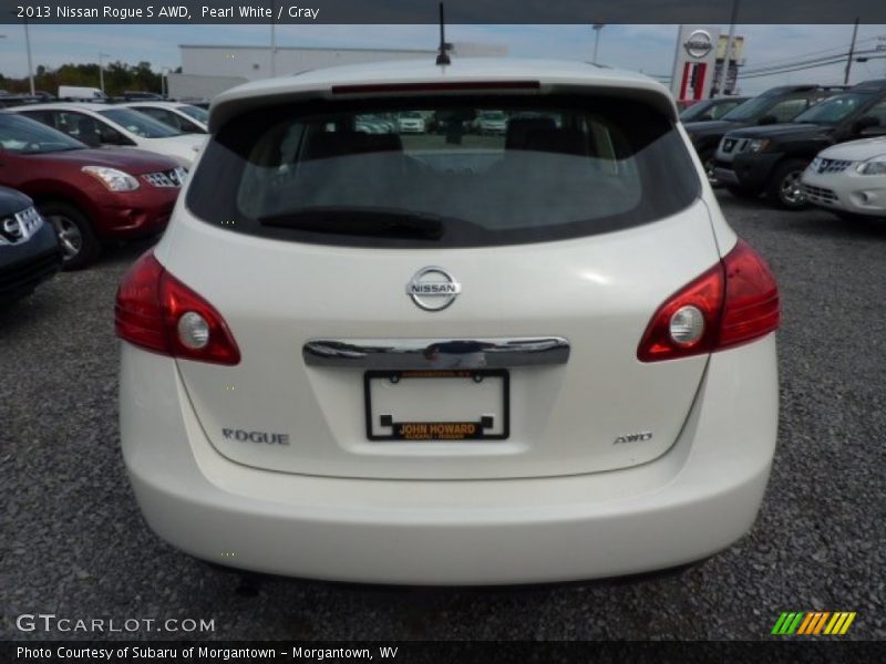 Pearl White / Gray 2013 Nissan Rogue S AWD