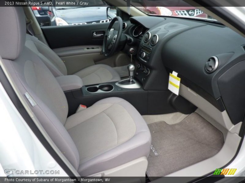 Pearl White / Gray 2013 Nissan Rogue S AWD