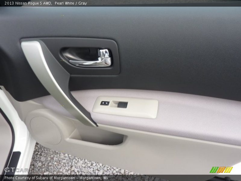 Pearl White / Gray 2013 Nissan Rogue S AWD
