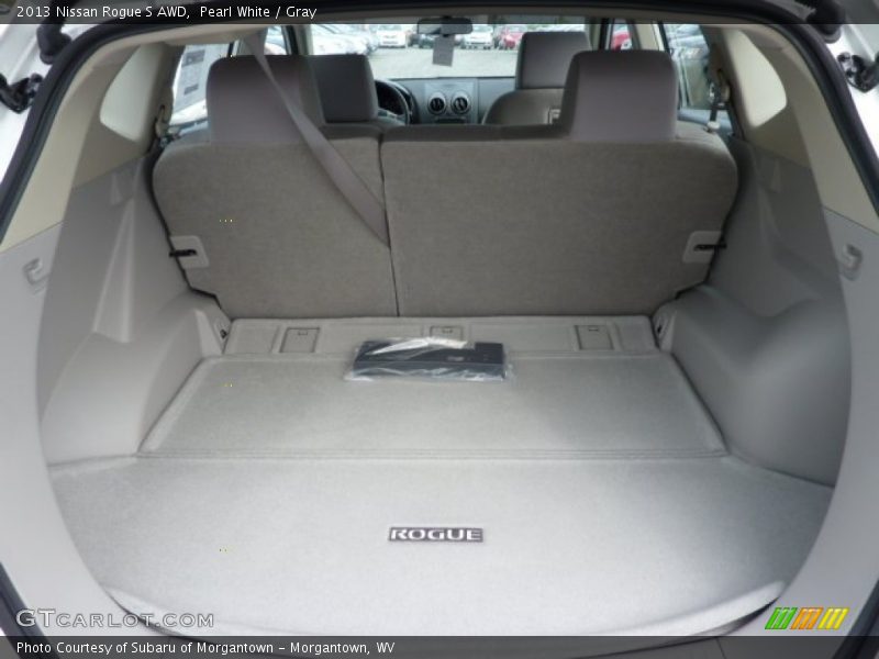 Pearl White / Gray 2013 Nissan Rogue S AWD