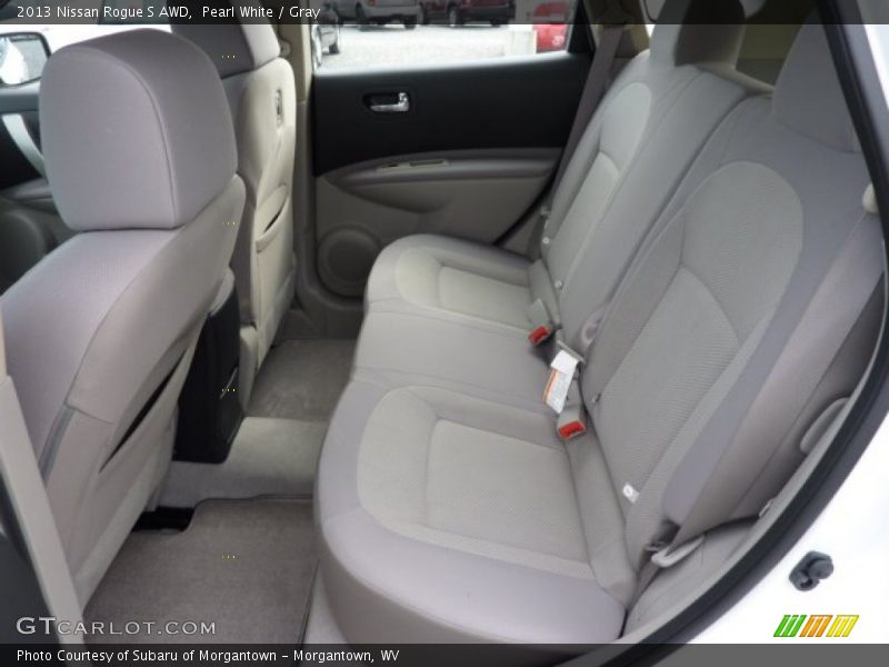 Pearl White / Gray 2013 Nissan Rogue S AWD