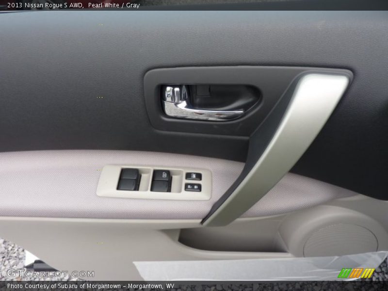 Pearl White / Gray 2013 Nissan Rogue S AWD