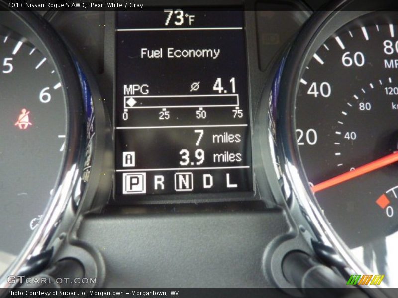 Pearl White / Gray 2013 Nissan Rogue S AWD