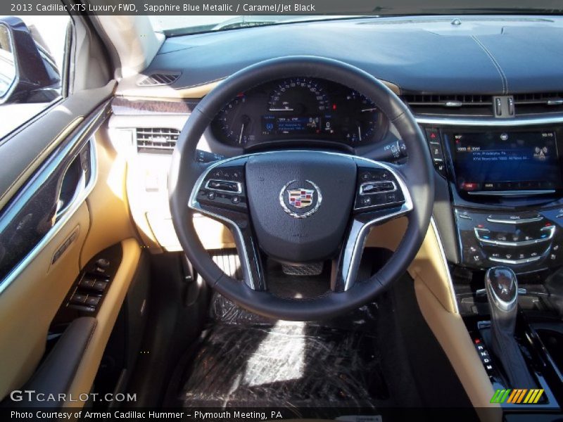 Sapphire Blue Metallic / Caramel/Jet Black 2013 Cadillac XTS Luxury FWD