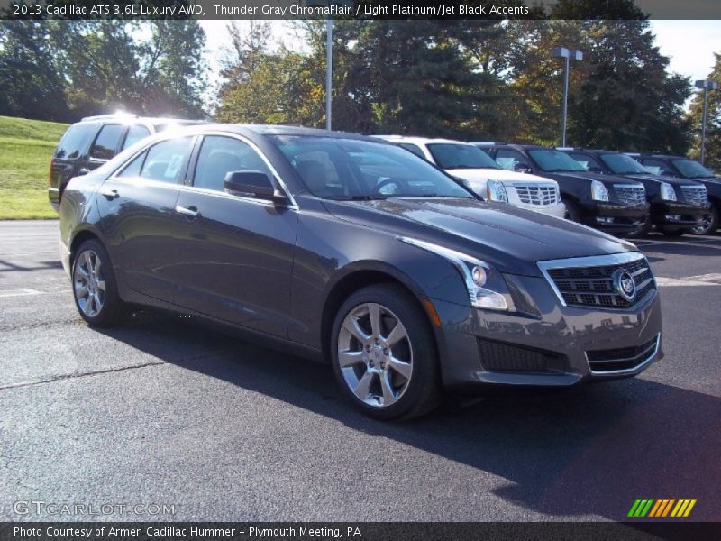 Thunder Gray ChromaFlair / Light Platinum/Jet Black Accents 2013 Cadillac ATS 3.6L Luxury AWD