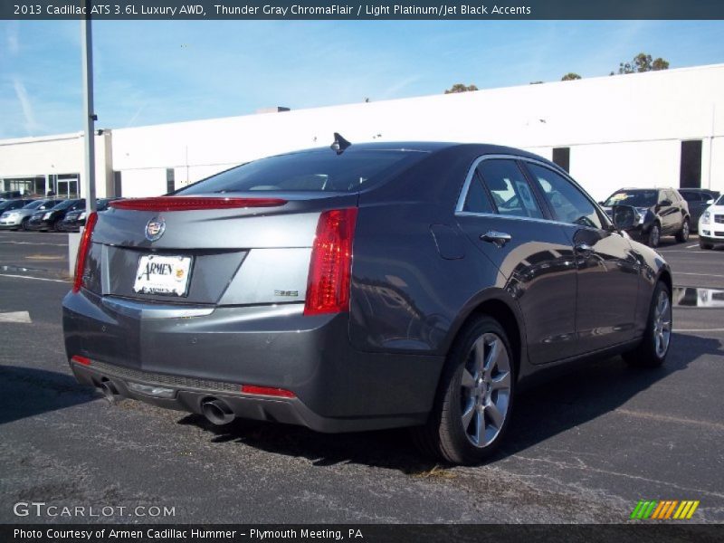 Thunder Gray ChromaFlair / Light Platinum/Jet Black Accents 2013 Cadillac ATS 3.6L Luxury AWD