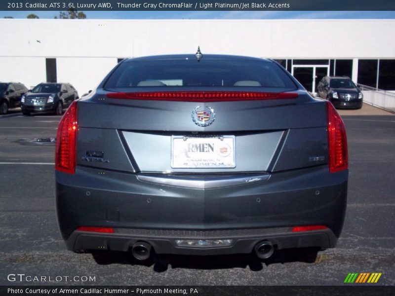 Thunder Gray ChromaFlair / Light Platinum/Jet Black Accents 2013 Cadillac ATS 3.6L Luxury AWD
