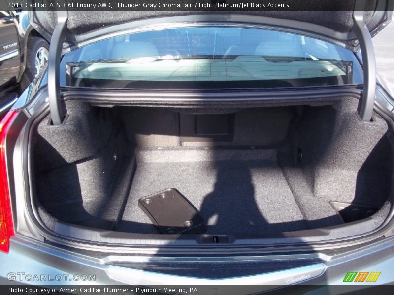 Thunder Gray ChromaFlair / Light Platinum/Jet Black Accents 2013 Cadillac ATS 3.6L Luxury AWD