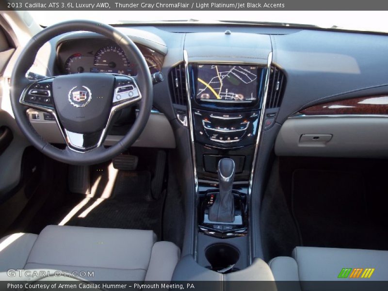 Thunder Gray ChromaFlair / Light Platinum/Jet Black Accents 2013 Cadillac ATS 3.6L Luxury AWD