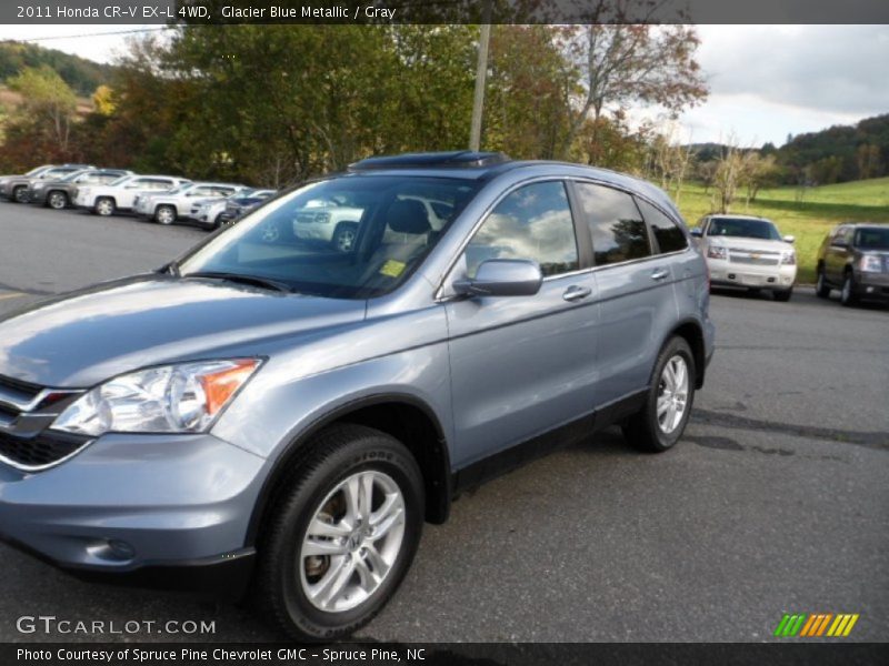 Glacier Blue Metallic / Gray 2011 Honda CR-V EX-L 4WD