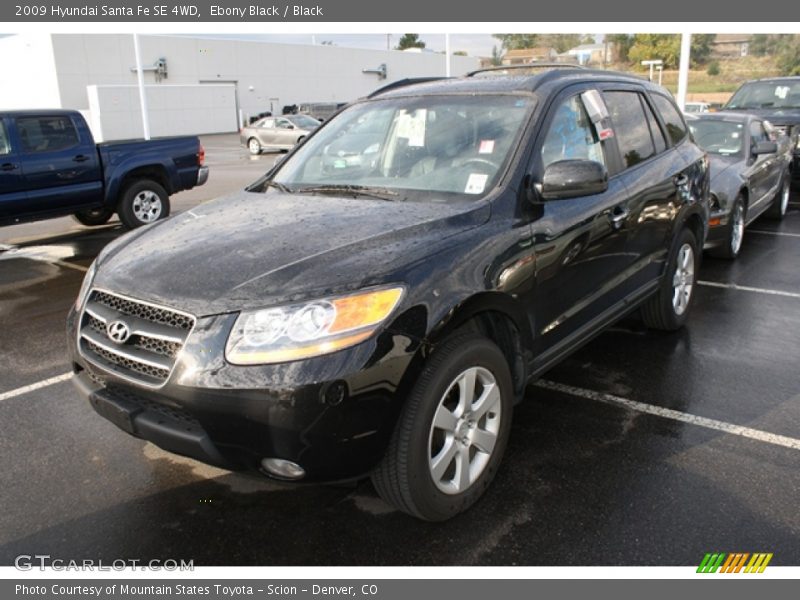 Ebony Black / Black 2009 Hyundai Santa Fe SE 4WD