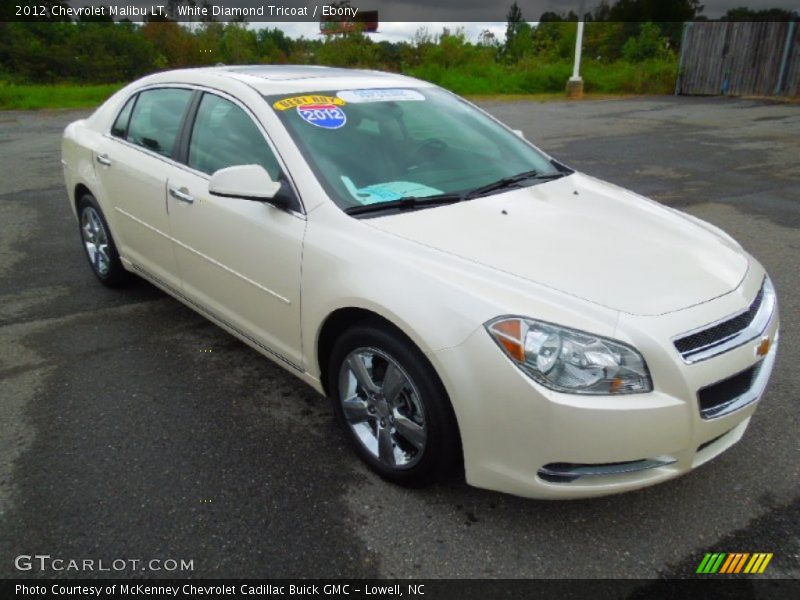 White Diamond Tricoat / Ebony 2012 Chevrolet Malibu LT