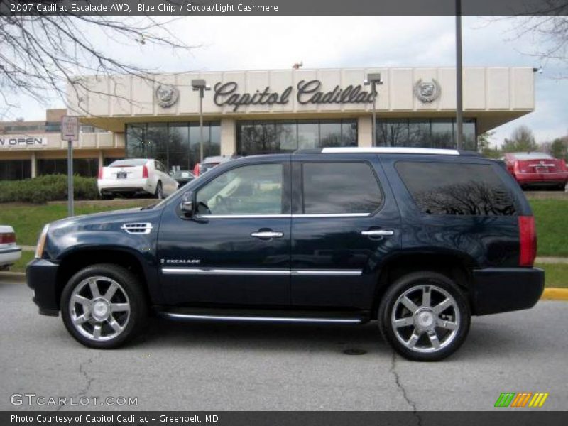 Blue Chip / Cocoa/Light Cashmere 2007 Cadillac Escalade AWD