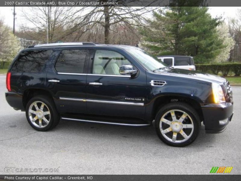 Blue Chip / Cocoa/Light Cashmere 2007 Cadillac Escalade AWD