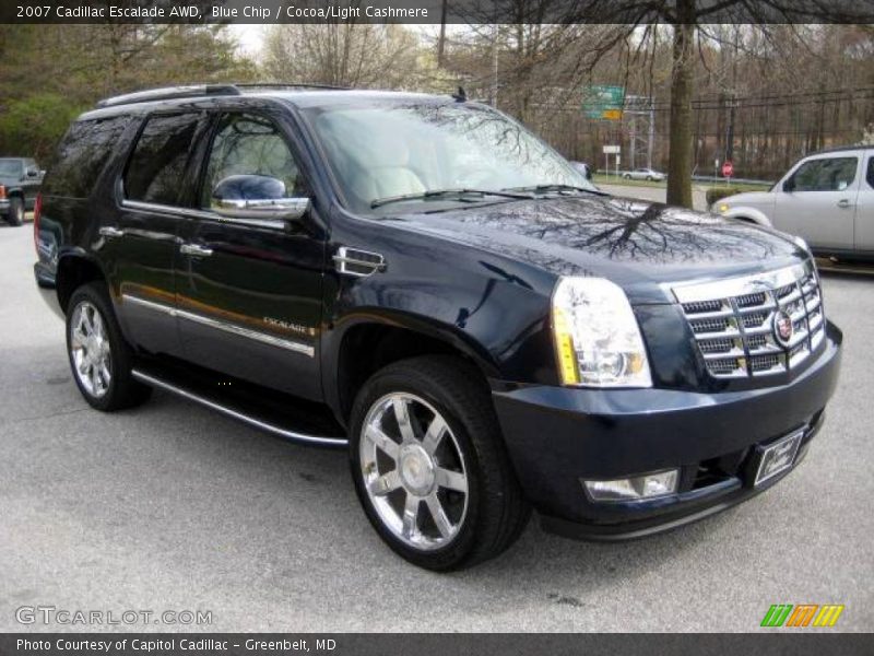 Blue Chip / Cocoa/Light Cashmere 2007 Cadillac Escalade AWD