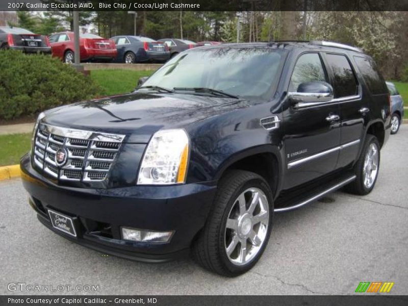 Blue Chip / Cocoa/Light Cashmere 2007 Cadillac Escalade AWD