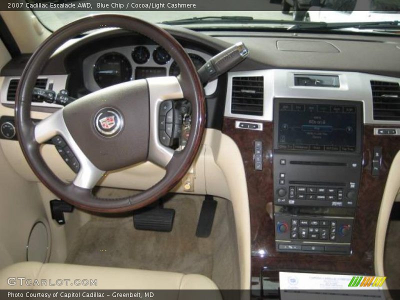 Blue Chip / Cocoa/Light Cashmere 2007 Cadillac Escalade AWD
