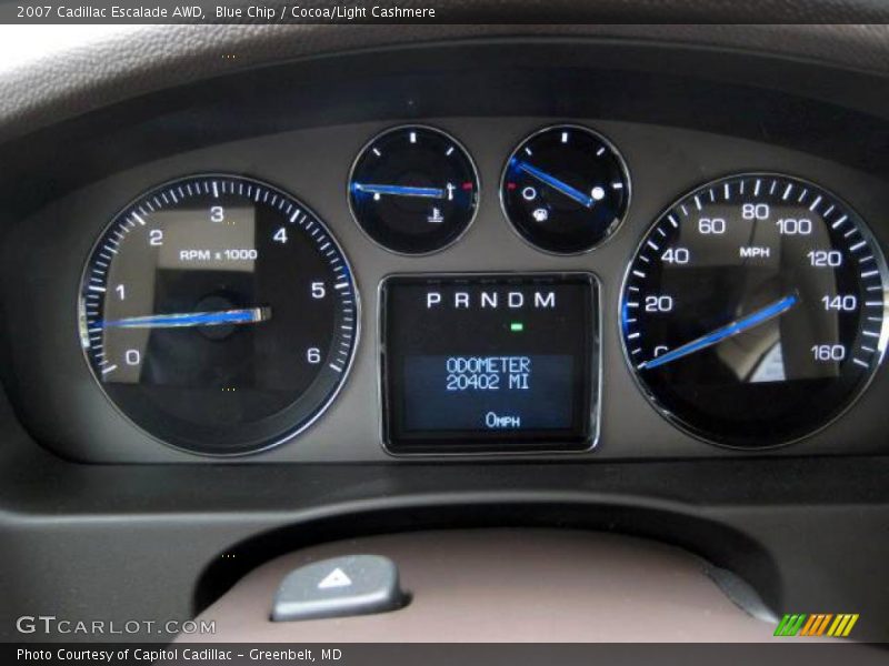 Blue Chip / Cocoa/Light Cashmere 2007 Cadillac Escalade AWD
