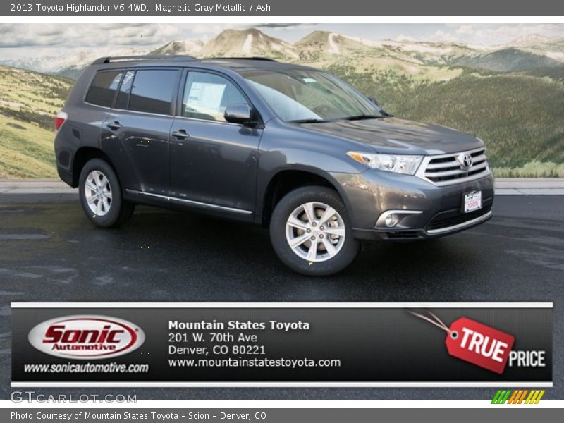 Magnetic Gray Metallic / Ash 2013 Toyota Highlander V6 4WD