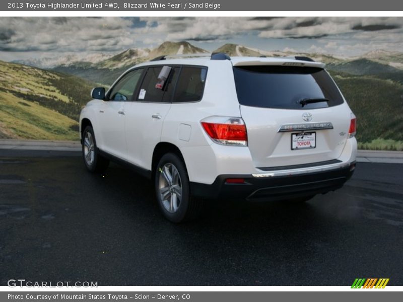 Blizzard White Pearl / Sand Beige 2013 Toyota Highlander Limited 4WD