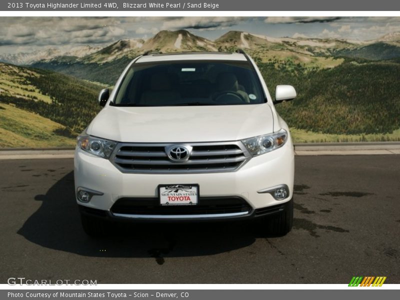 Blizzard White Pearl / Sand Beige 2013 Toyota Highlander Limited 4WD