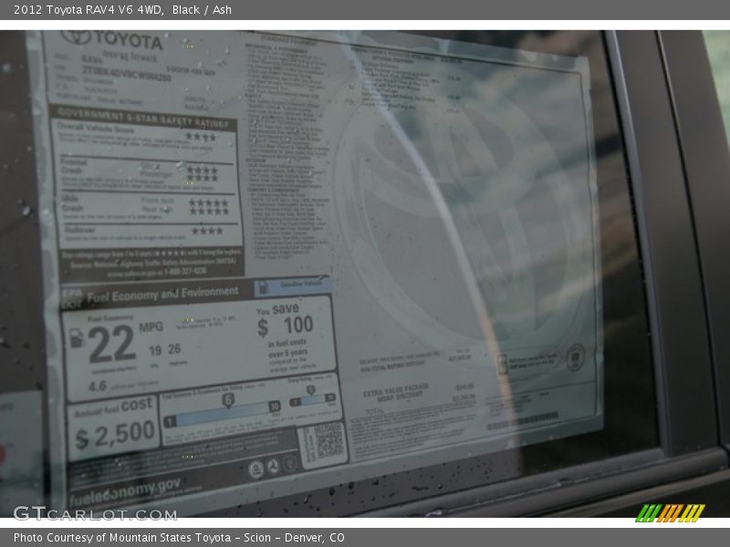 Black / Ash 2012 Toyota RAV4 V6 4WD