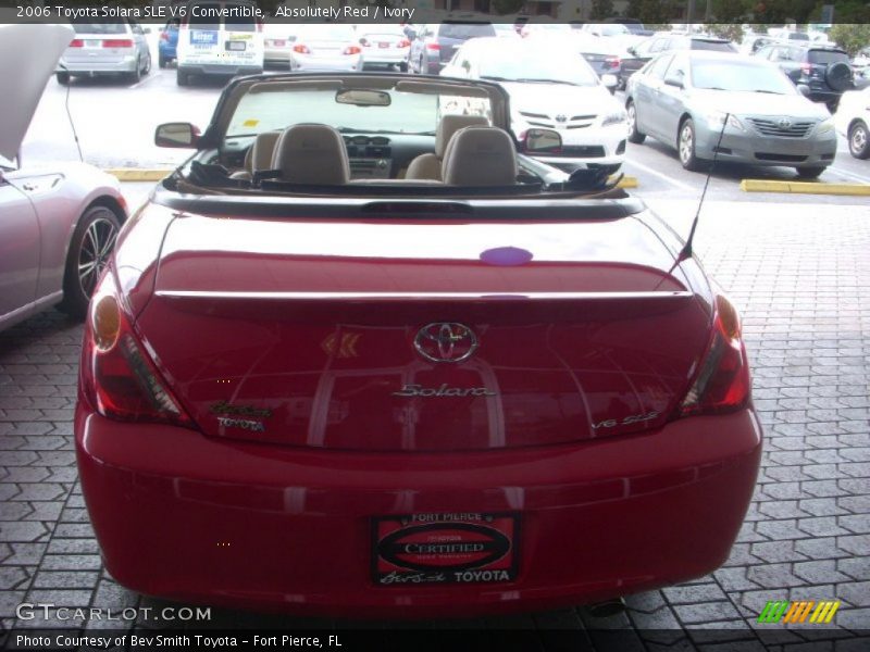 Absolutely Red / Ivory 2006 Toyota Solara SLE V6 Convertible