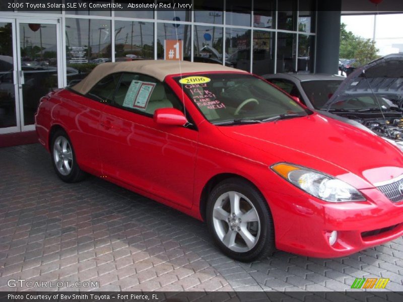 Absolutely Red / Ivory 2006 Toyota Solara SLE V6 Convertible