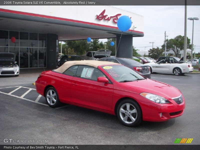 Absolutely Red / Ivory 2006 Toyota Solara SLE V6 Convertible