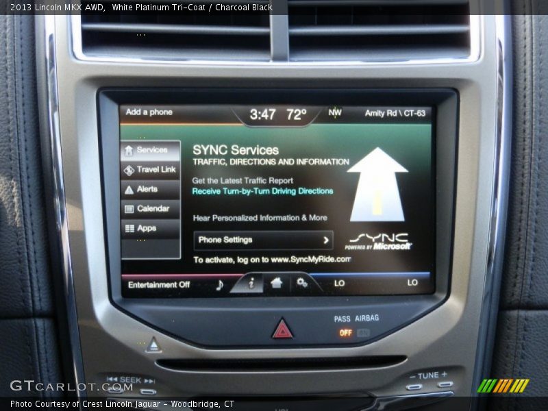White Platinum Tri-Coat / Charcoal Black 2013 Lincoln MKX AWD
