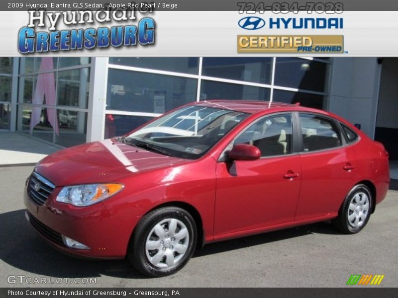 Apple Red Pearl / Beige 2009 Hyundai Elantra GLS Sedan