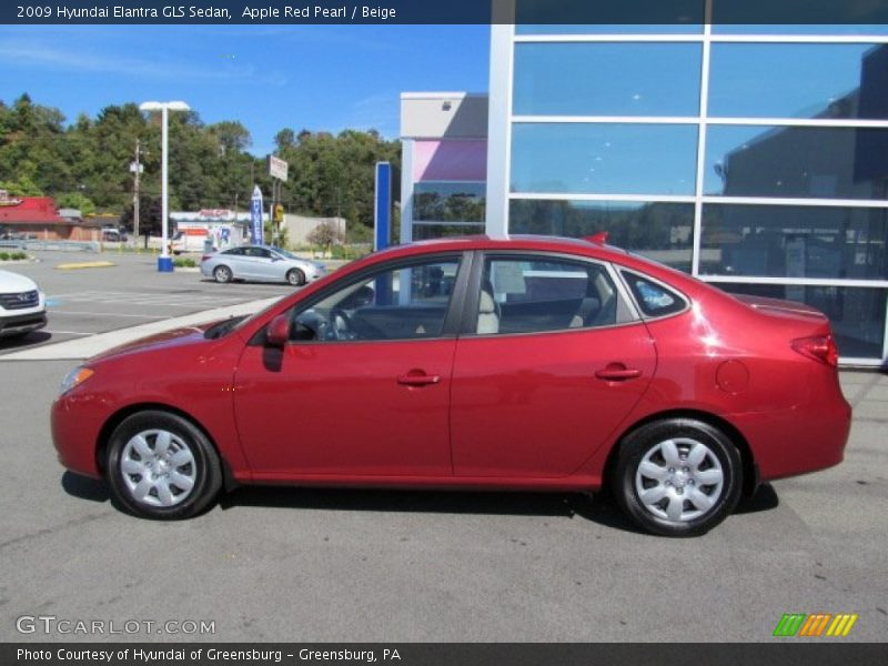 Apple Red Pearl / Beige 2009 Hyundai Elantra GLS Sedan