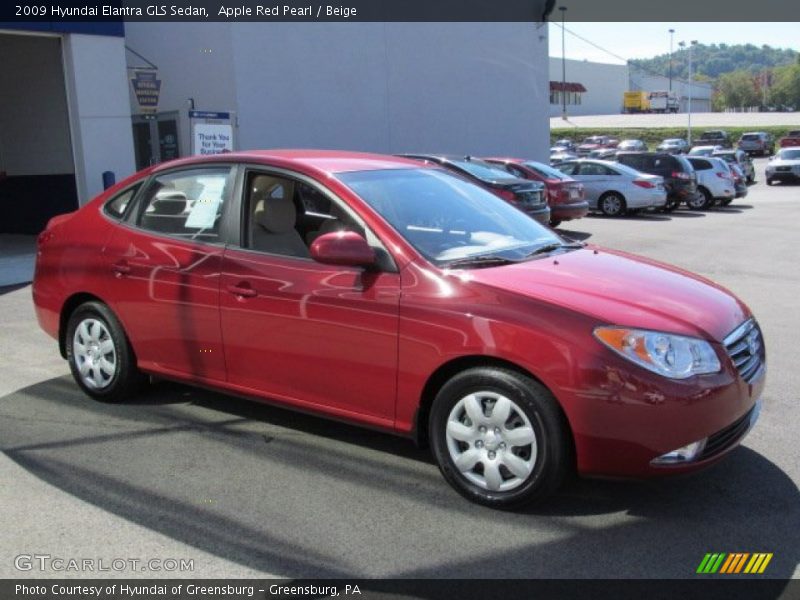Apple Red Pearl / Beige 2009 Hyundai Elantra GLS Sedan