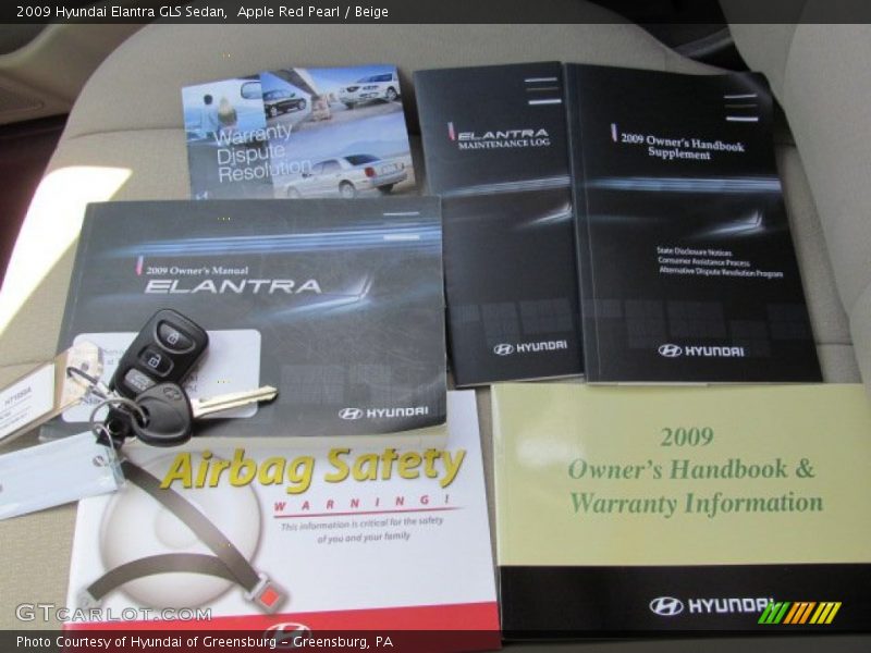 Apple Red Pearl / Beige 2009 Hyundai Elantra GLS Sedan