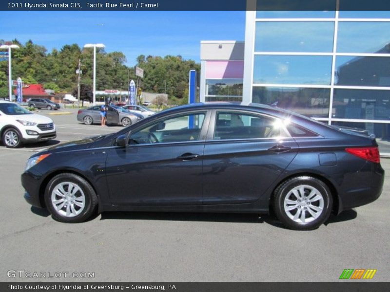 Pacific Blue Pearl / Camel 2011 Hyundai Sonata GLS