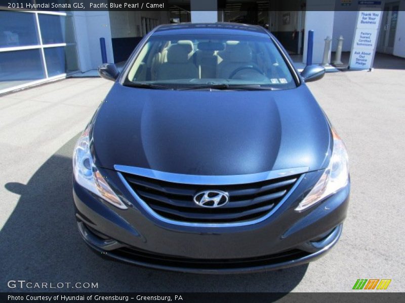 Pacific Blue Pearl / Camel 2011 Hyundai Sonata GLS