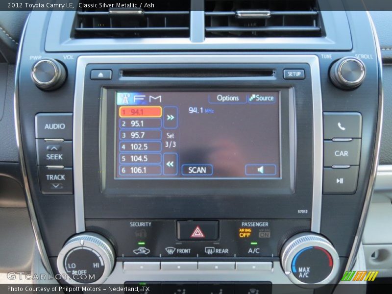 Classic Silver Metallic / Ash 2012 Toyota Camry LE