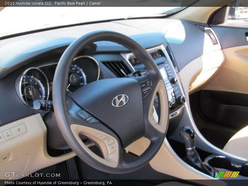 Pacific Blue Pearl / Camel 2011 Hyundai Sonata GLS