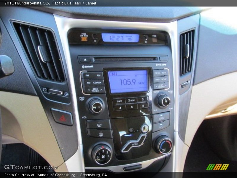 Pacific Blue Pearl / Camel 2011 Hyundai Sonata GLS