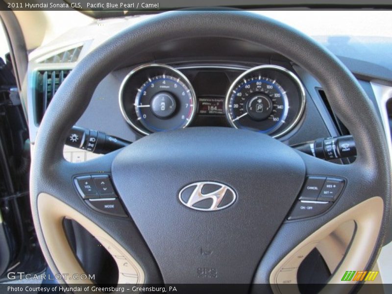 Pacific Blue Pearl / Camel 2011 Hyundai Sonata GLS