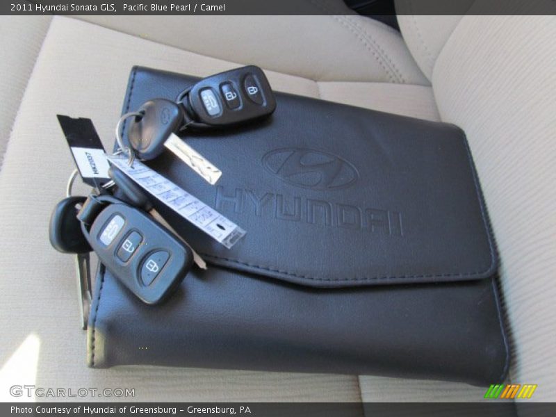 Pacific Blue Pearl / Camel 2011 Hyundai Sonata GLS